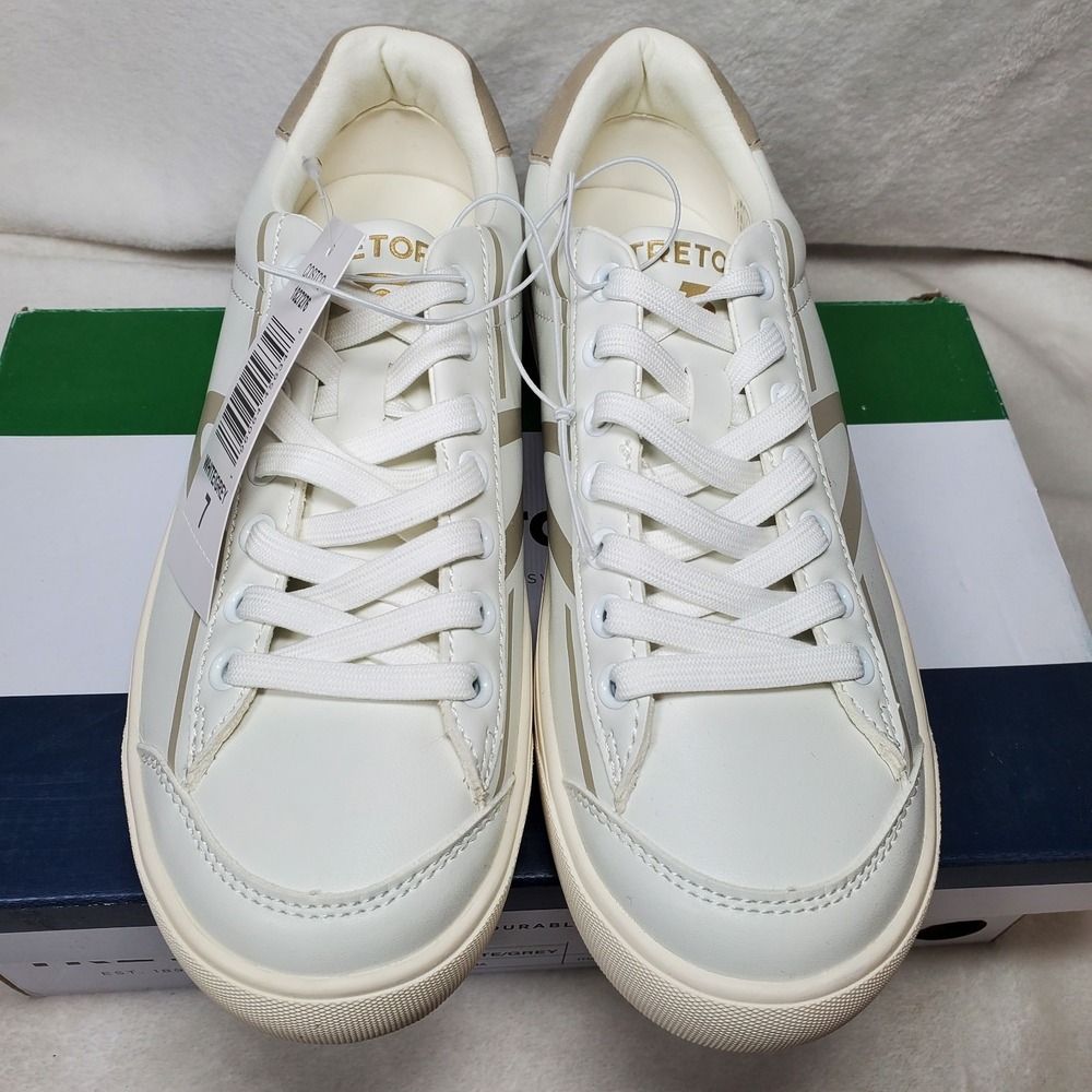 Tretorn Women's Serve‎ Lace-Up Athletic Sneakers Shoes White & Grey Size 7 NIB